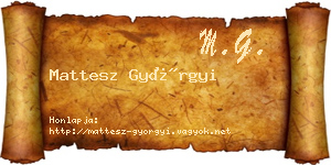 Mattesz Györgyi névjegykártya